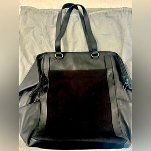 Betabrand Leather & Canvas Convertible Travel Bag